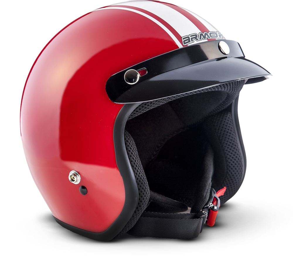 ARMOR AV-63 FUN RED Jet-Helm Motorrad Roller Scooter Sonnen-Visier Rot  XS-XXL kaufen bei